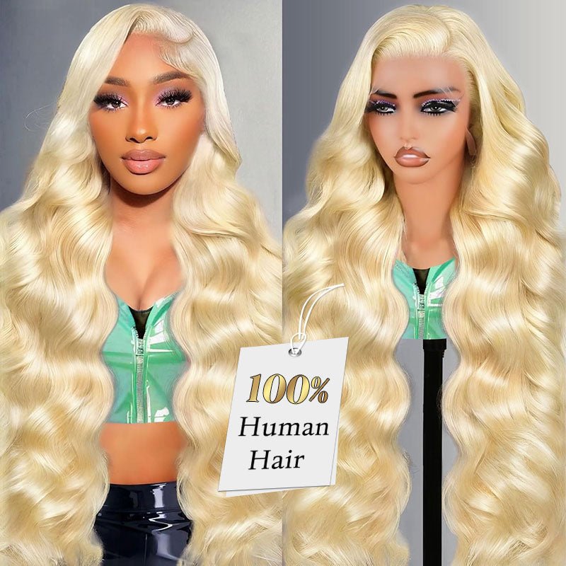 AngelBella 16-30 Inch 613 13x4 Lace Front Wig Human Hair 180 Density Blonde Body Wave Lace Front Wigs Human Hair Pre Plucked Blonde Wig Human Hair 613 HD Lace Frontal Wigs