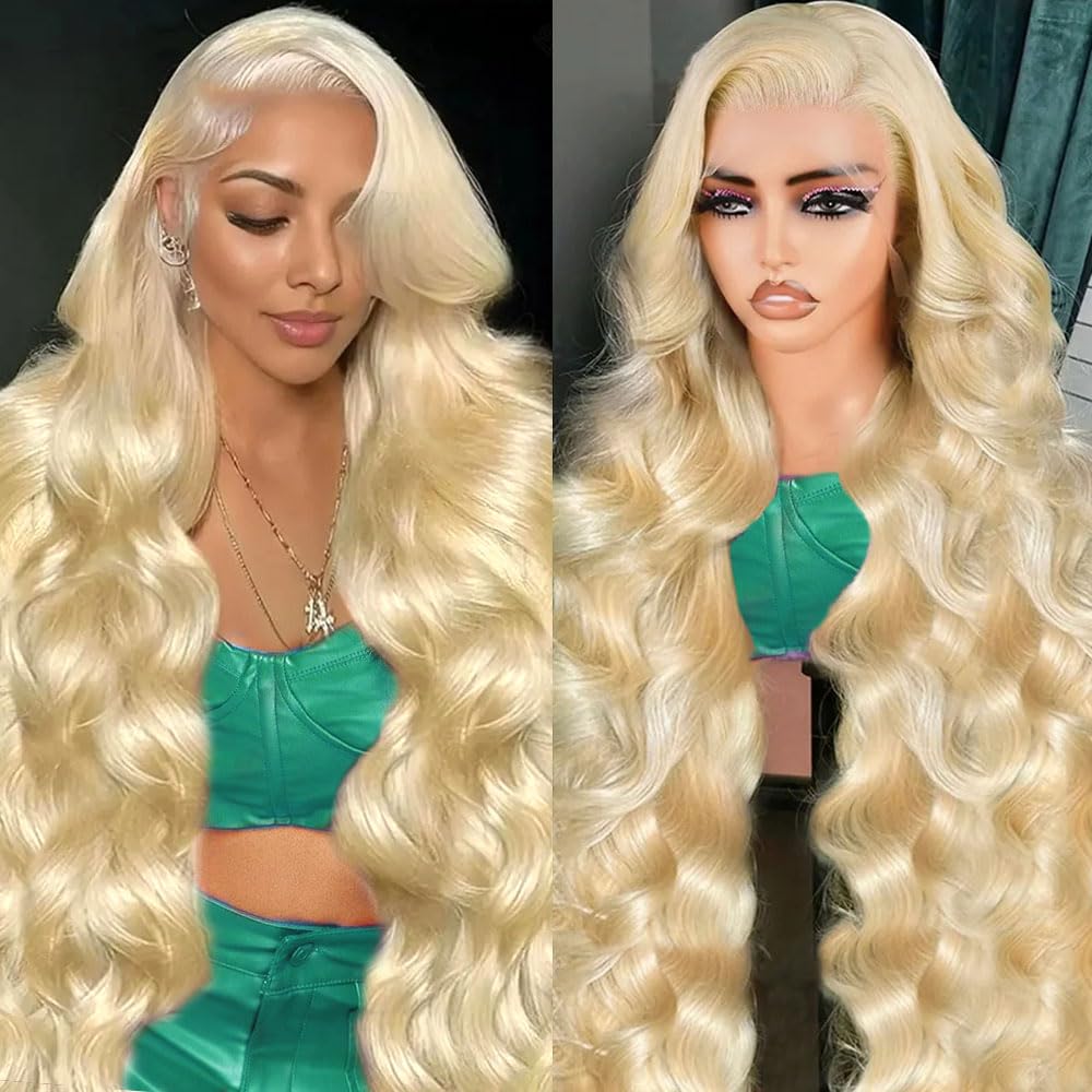 AngelBella 613 13x4 Lace Front Wig Human Hair 16-30 Inch Blonde Wig Human Hair Body Wave Lace Front Wigs Human Hair Pre Plucked 180 Density 613 Lace Frontal Wigs