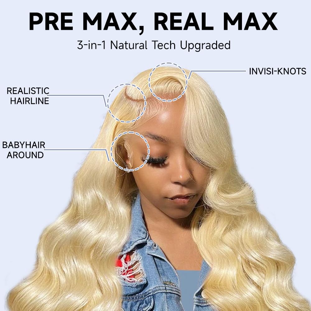 AngelBella 613 13x4 Lace Front Wig Human Hair 16-30 Inch Blonde Wig Human Hair Body Wave Lace Front Wigs Human Hair Pre Plucked 180 Density 613 Lace Frontal Wigs