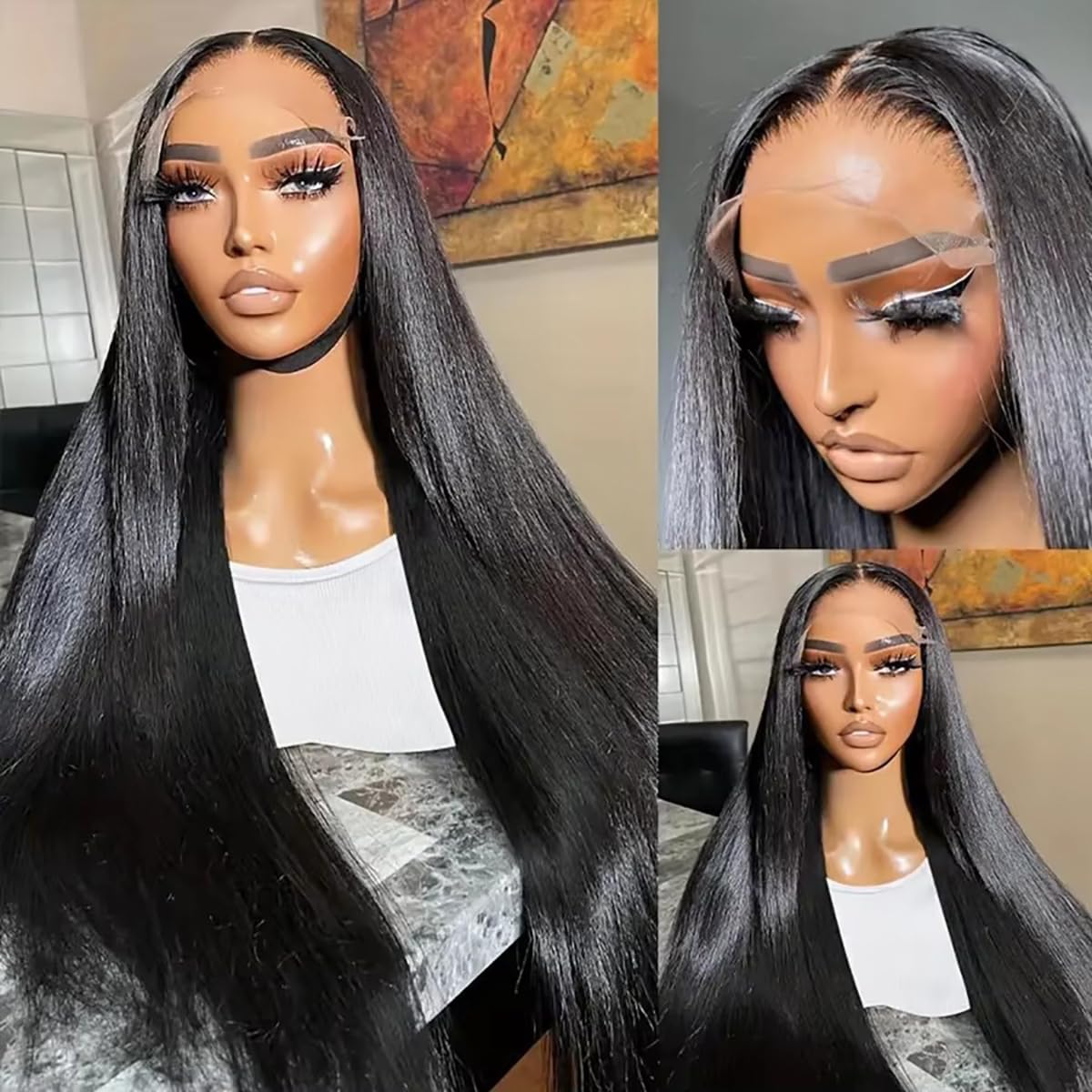 16-30 Inch 13x4 Lace Front Wigs Human Hair 180 Density Straight Lace Front Wigs Human Hair Pre Plucked 13x4 Lace Frontal Straight Human Hair Wigs for Women Glueless Wigs Human Hair Natural Color