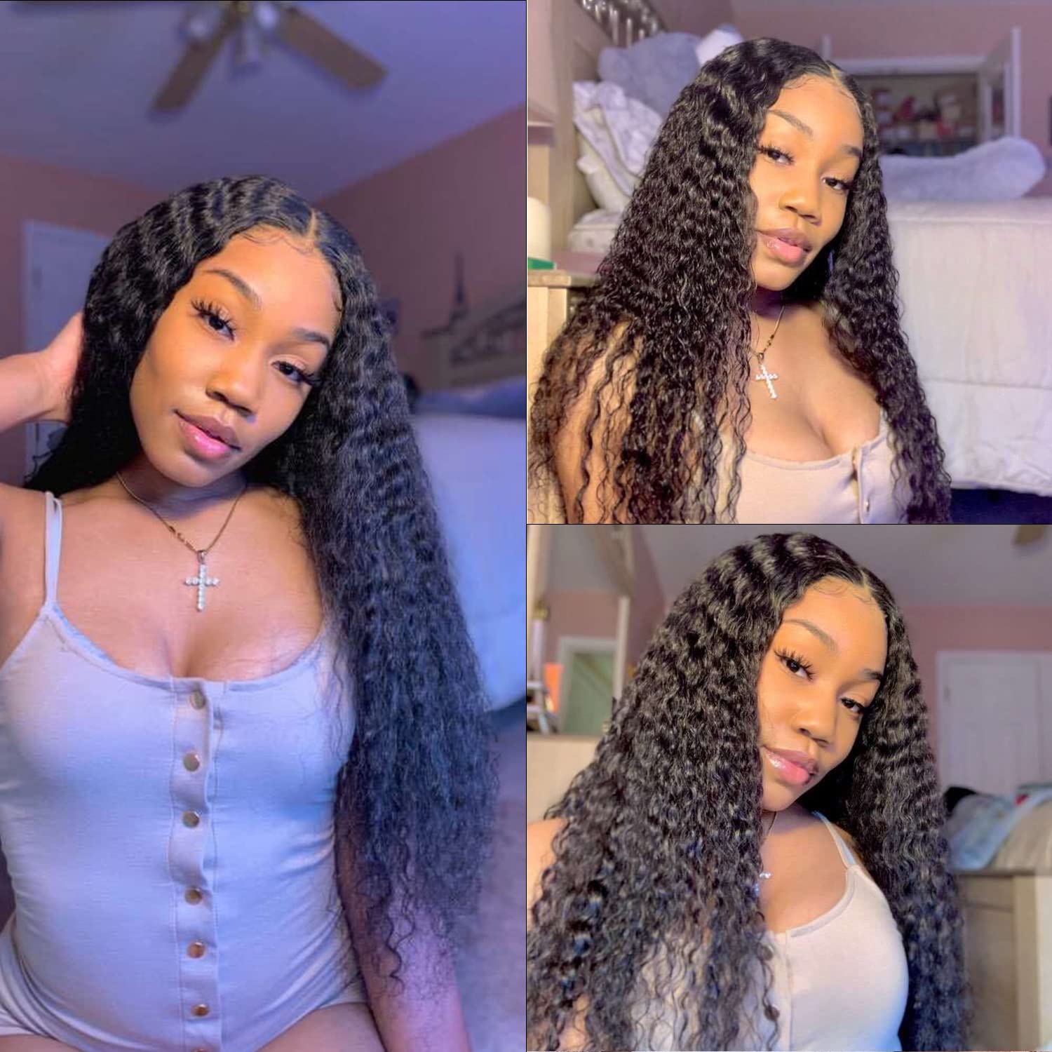 AngelBella DD Diamond Hair 13X4 HD Lace Frontal Deep Wave Human Hair Wigs